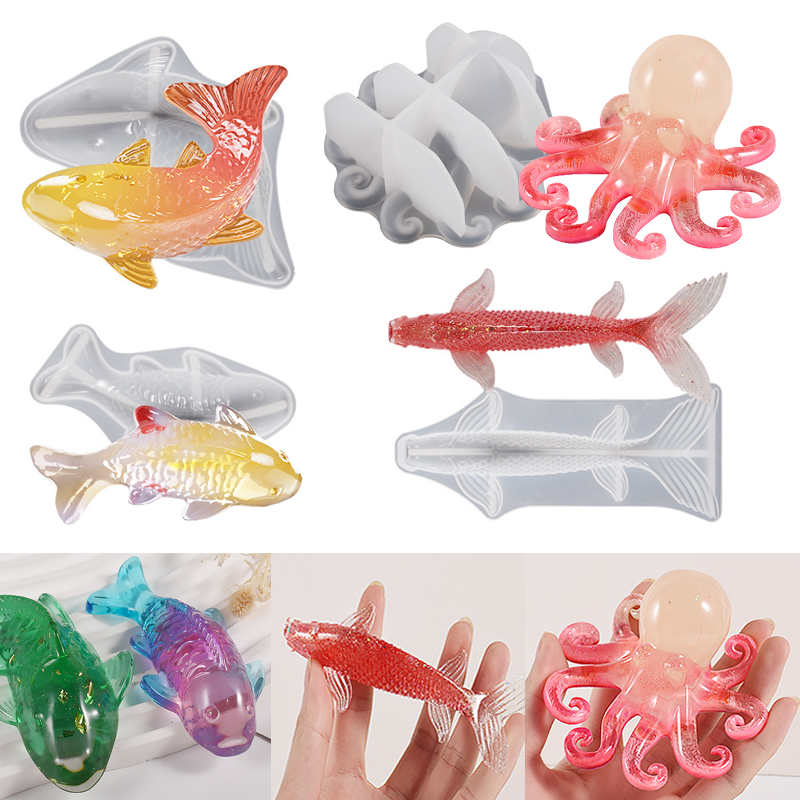 Aquarium Fish Bowl - 3D Koi Fish Shaped Epoxy Resin