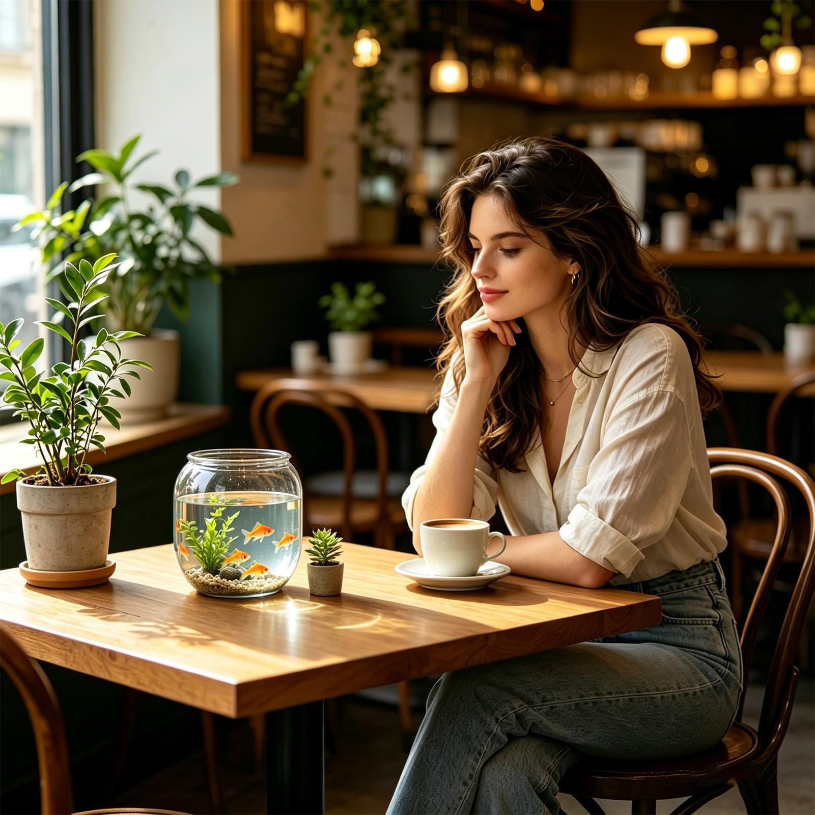 Round Fish Bowl Decorative Cle - огляд і ціна Aquarium Fish Restaurant