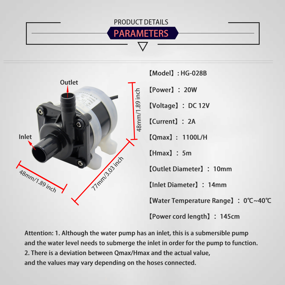 12V DC Brushless Small Submers - огляд і ціна Aquarium Fish Tank